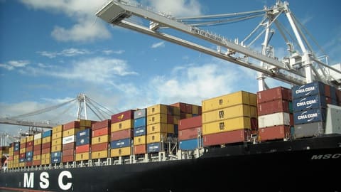 Cần cẩu bốc container lên tàu